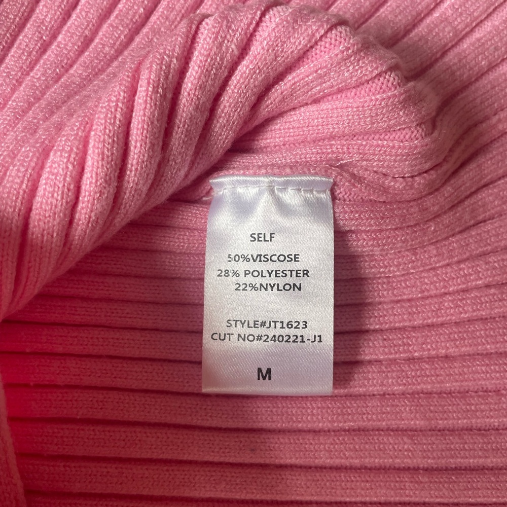 Pink Bow-Detail Ribbed Tank Top - Picture 4 of 4